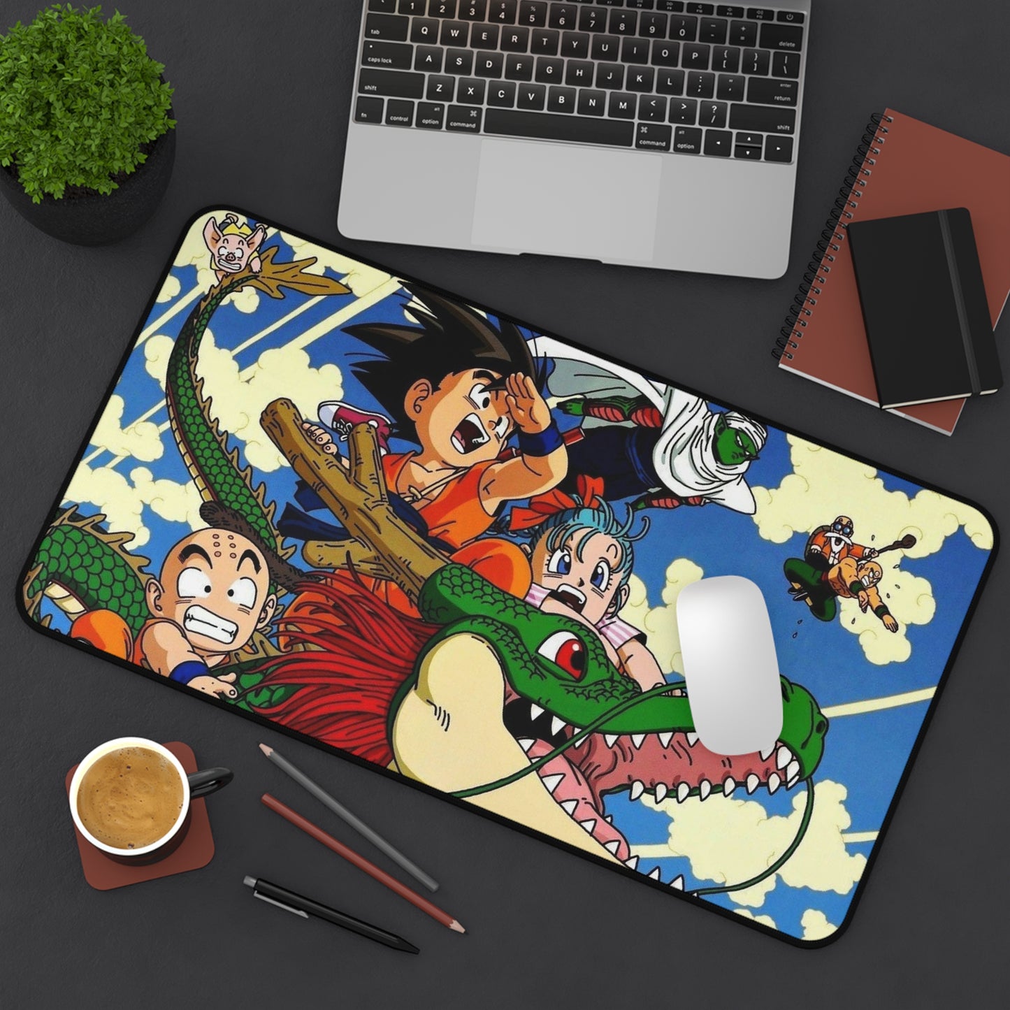 Young Goku Riding Shenron [Dragon Ball] Mousepad