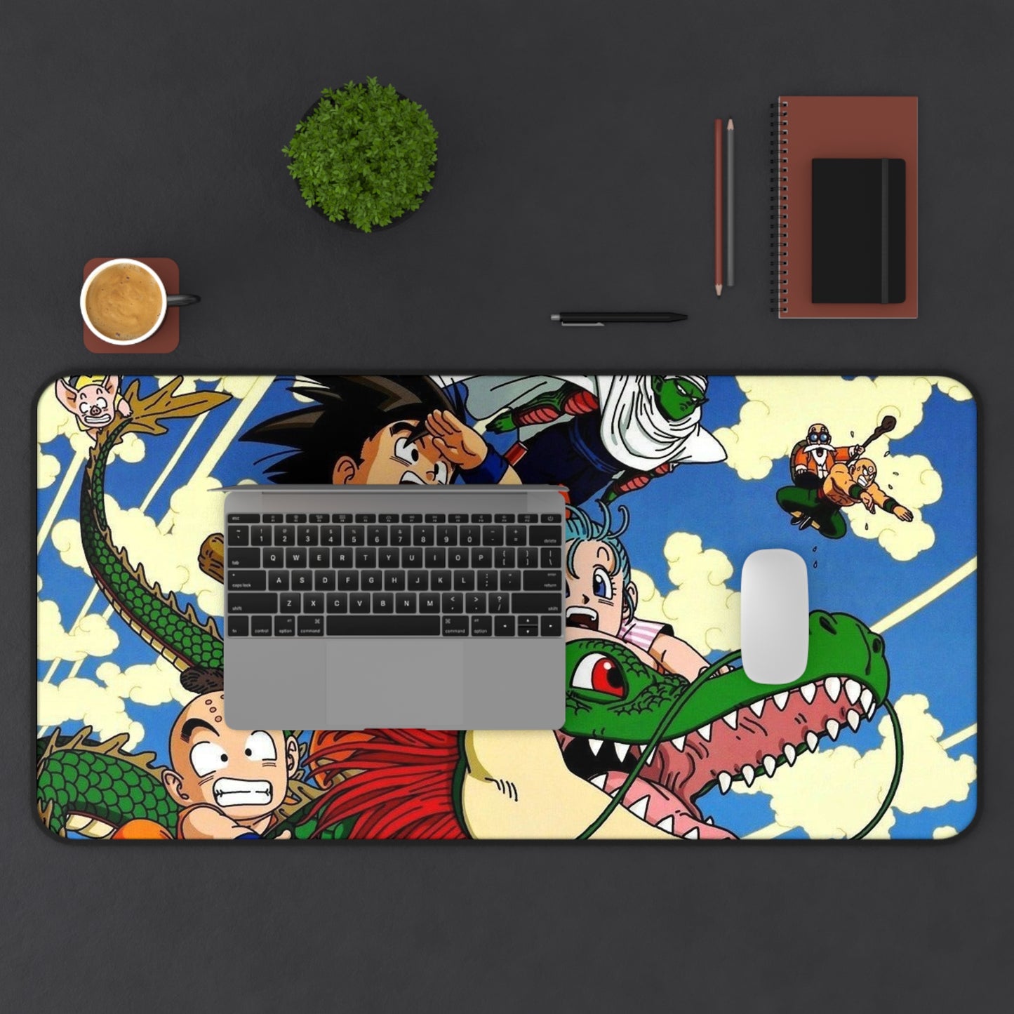 Young Goku Riding Shenron [Dragon Ball] Mousepad