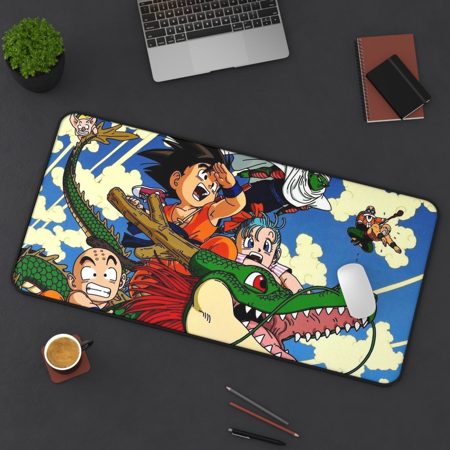 Young Goku Riding Shenron [Dragon Ball] Mousepad